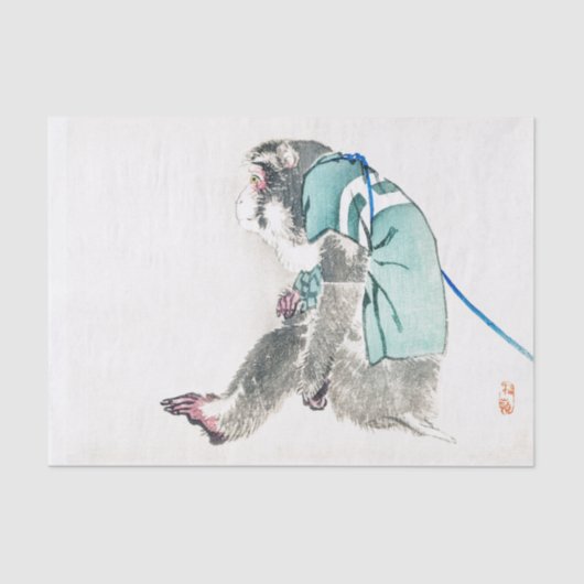 JAPANESE WOODBLOCK PRINT MONKEY TISSUE PAPIER (Voorkant)