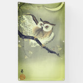 JAPANESE WOODBLOCK PRINT OWL Banner (Verticaal)