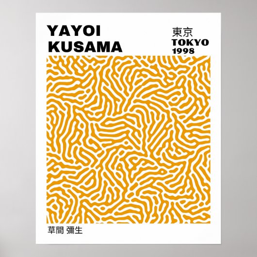Japanese Yayoi Kusama Yellow Abstract Exhibition Poster (Voorkant)