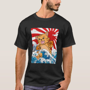Japanner Kaiju Cat Anime Manga Otaku Waves Ocean B T-shirt