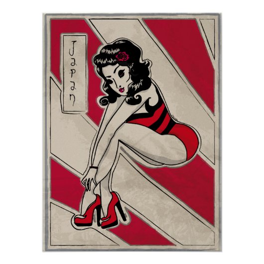 Japanner omhoog op hoogte perfect poster (Voorkant)