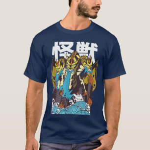 Japanner Retro Art Ghidorah Dragon Kaiju Monster O T-shirt
