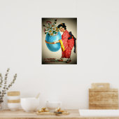  Japanners, eiervaas met bloemen, ZSSG Poster (Keuken)