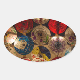 Japanners enstollingsstijl ovale sticker