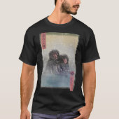 Japanners maken sneeuwaap Japans Makak Ukiyoe T-shirt (Voorkant)