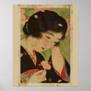 Japanners met Sakura ukiyo Style Art nr. 5 Poster