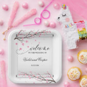 Japanners met scrollCherry Blossom Wedding Papieren Bordje (Feest)