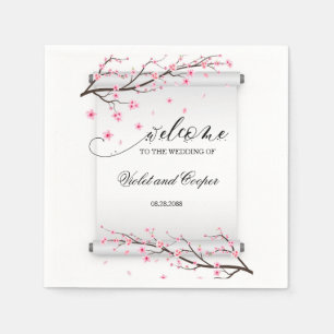 Japanners met scrollCherry Blossom Wedding Servet