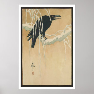Japans Afbeelding van de Kunst van Zwarte Crow in Poster