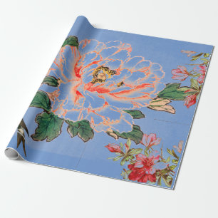 JAPANS AFDRUKKLLAGE BLAUW Wrapppapier Cadeaupapier