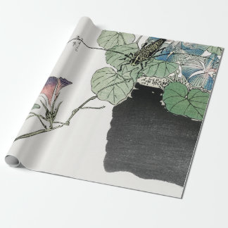JAPANS AFDRUKTE PLANT MET MANTIS Wrapppapier Cadeaupapier