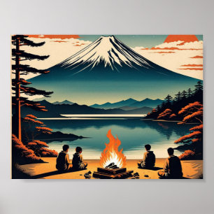 Japans AI Mt Fuji Camping Poster