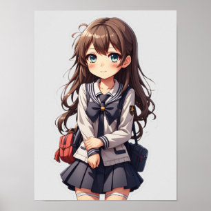 Japans anime school meisje poster