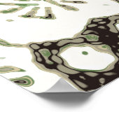 Japans Antiek ontwerp met witte ventilator Poster (Hoek)