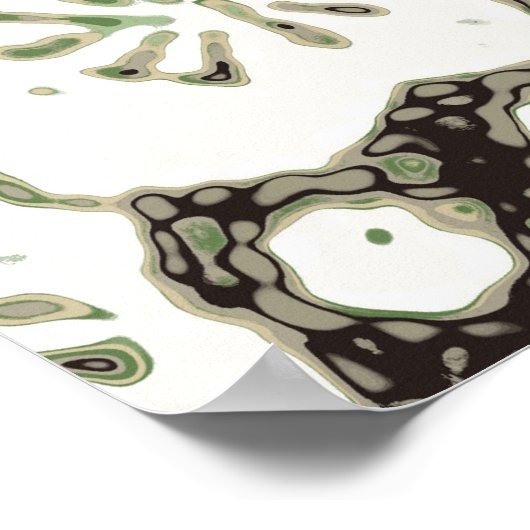 Japans Antiek ontwerp met witte ventilator Poster (Hoek)