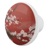 Japans Artstyle White Cherry Blossom Red Keramische Knop (Rechts)