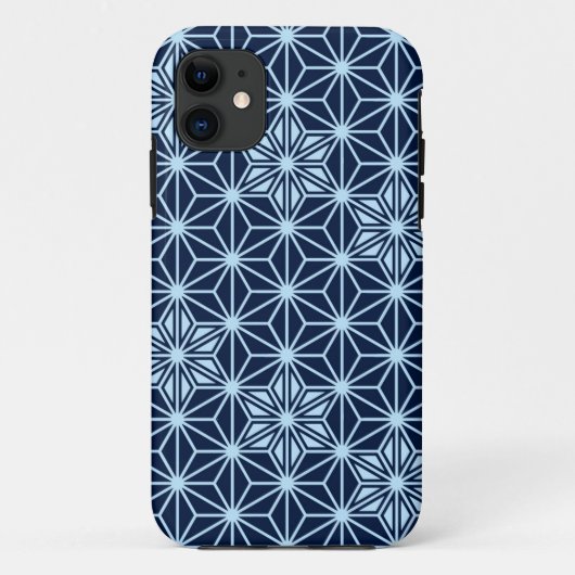 Japans Asanoha of Star Pattern, indigo blauw Case-Mate iPhone Case (Achterkant)