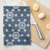 Japans Asanoha of Star Pattern, indigo blauw Theedoek (Quarter Fold)