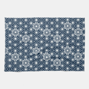 Japans Asanoha of Star Pattern, indigo blauw Theedoek