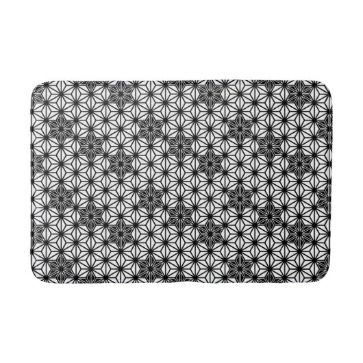 Japans Asanoha of Star Pattern, wit en zwart Badmat (Voorkant)
