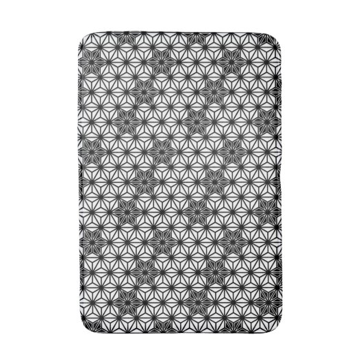 Japans Asanoha of Star Pattern, wit en zwart Badmat (Voorkant Verticaal)
