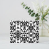 Japans Asanoha of Star Pattern, wit en zwart Briefkaart (Staand voorkant)