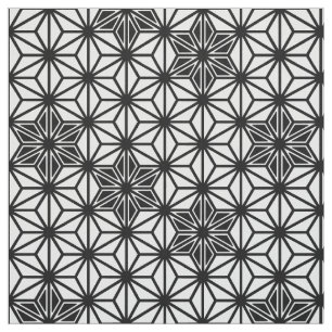Japans Asanoha of Star Pattern, wit en zwart Stof