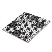 Japans Asanoha of Star Pattern, wit en zwart Tegeltje (Zijkant)