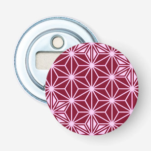Japans Asanoha-patroon - Bourgogne Button Flesopener