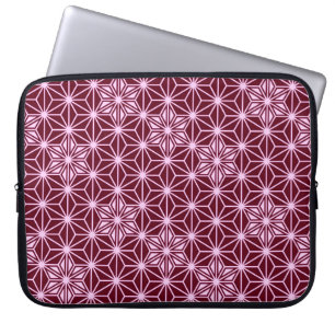 Japans Asanoha-patroon - Bourgogne Laptop Sleeve