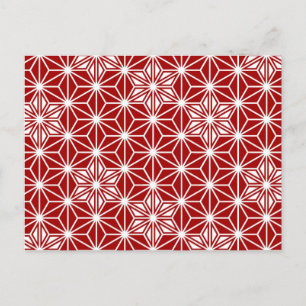 Japans Asanoha-patroon - donkerrood Briefkaart