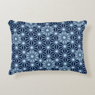 Japans Asanoha-patroon - Indigo Blue Accent Kussen