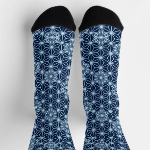 Japans Asanoha-patroon, Indigo Blue Sokken
