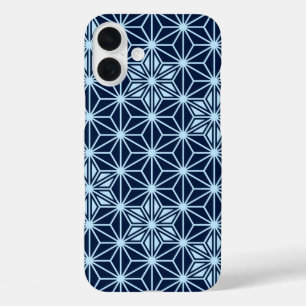 Japans Asanoha-patroon - indigoblauw iPhone 16 Plus Hoesje