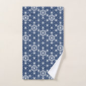 Japans Asanoha-patroon - indigoblauw & wit Bad Handdoek (Handdoek)