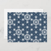 Japans Asanoha-patroon - indigoblauw & wit Briefkaart (Voorkant / Achterkant)