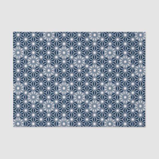 Japans Asanoha-patroon - indigoblauw & wit Tissuepapier (Voorkant)