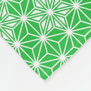 Japans Asanoha-patroon - jade groen Fleece Deken
