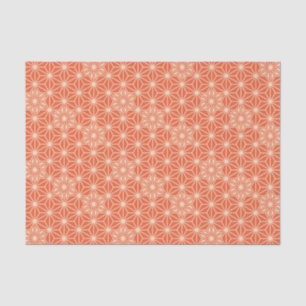 Japans Asanoha-patroon - koraal oranje Tissuepapier