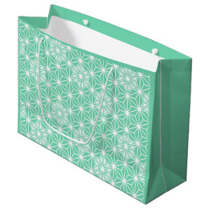 Japans Asanoha-patroon - lichte aqua Large Cadeautasje