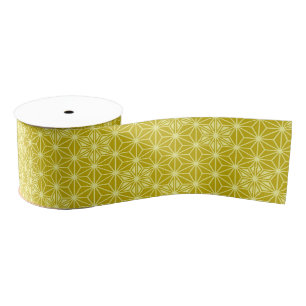 Japans Asanoha-patroon - mosterd goud Grosgrain Lint