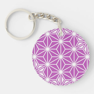 Japans Asanoha-patroon - orchidee Sleutelhanger
