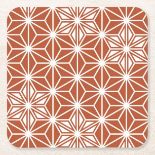 Japans Asanoha-patroon - terracotta Vierkante Kartonnen Onderzetter