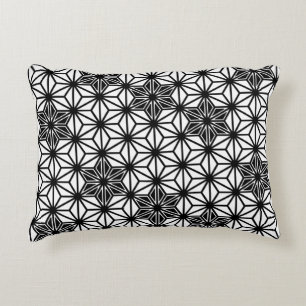 Japans Asanoha-patroon - wit en zwart Decoratief Kussen