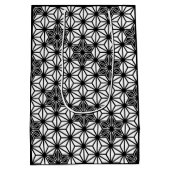 Japans Asanoha-patroon - wit en zwart Medium Cadeauzakje (Achterkant)