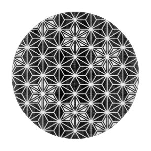 Japans Asanoha-patroon - zwart-wit Snijplank