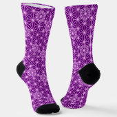 Japans Asanoha Pattern, Amethyst Paars Sokken (Gebogen)