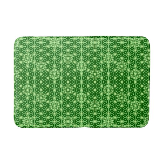 Japans Asanoha Pattern, Emerald and Lime Green Badmat (Voorkant)