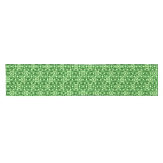 Japans Asanoha Pattern, Emerald and Lime Green Korte Tafelloper (Horizontaal)