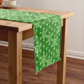 Japans Asanoha Pattern, Emerald and Lime Green Korte Tafelloper (Voorbeeld)